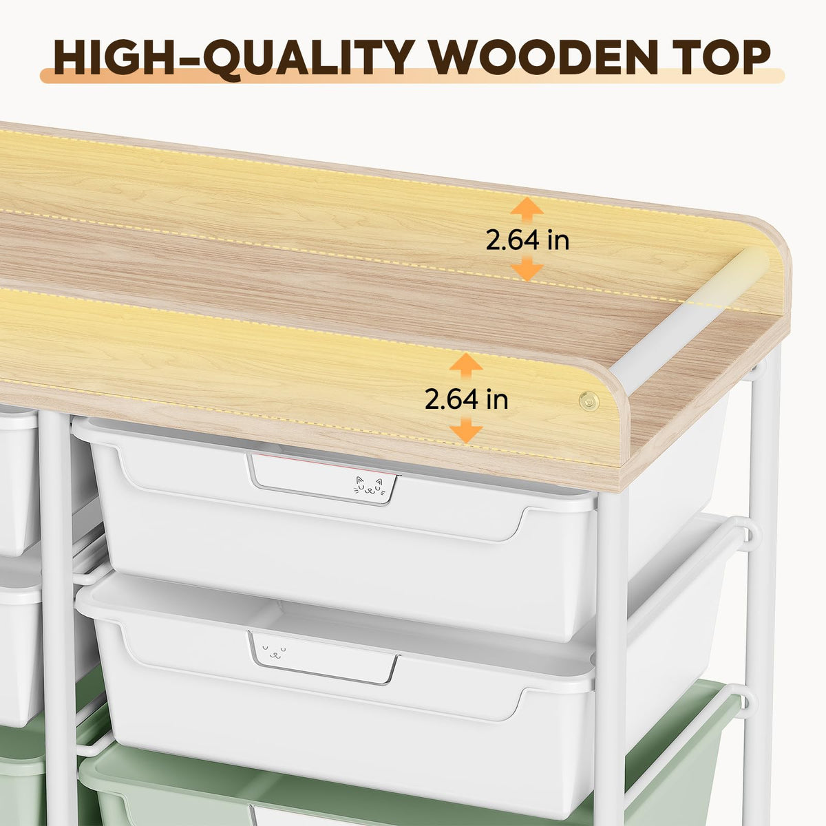 10 Drawer Rolling Cart Green T887