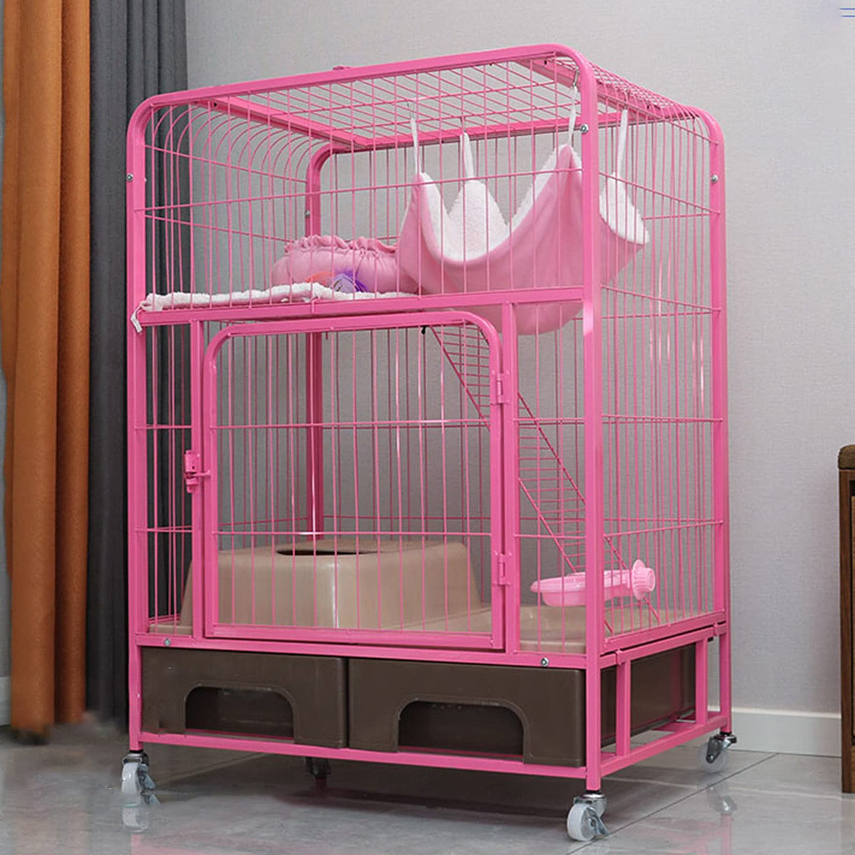Heavy Duty Metal Dog Crate Cat Cage with Four Wheels P861