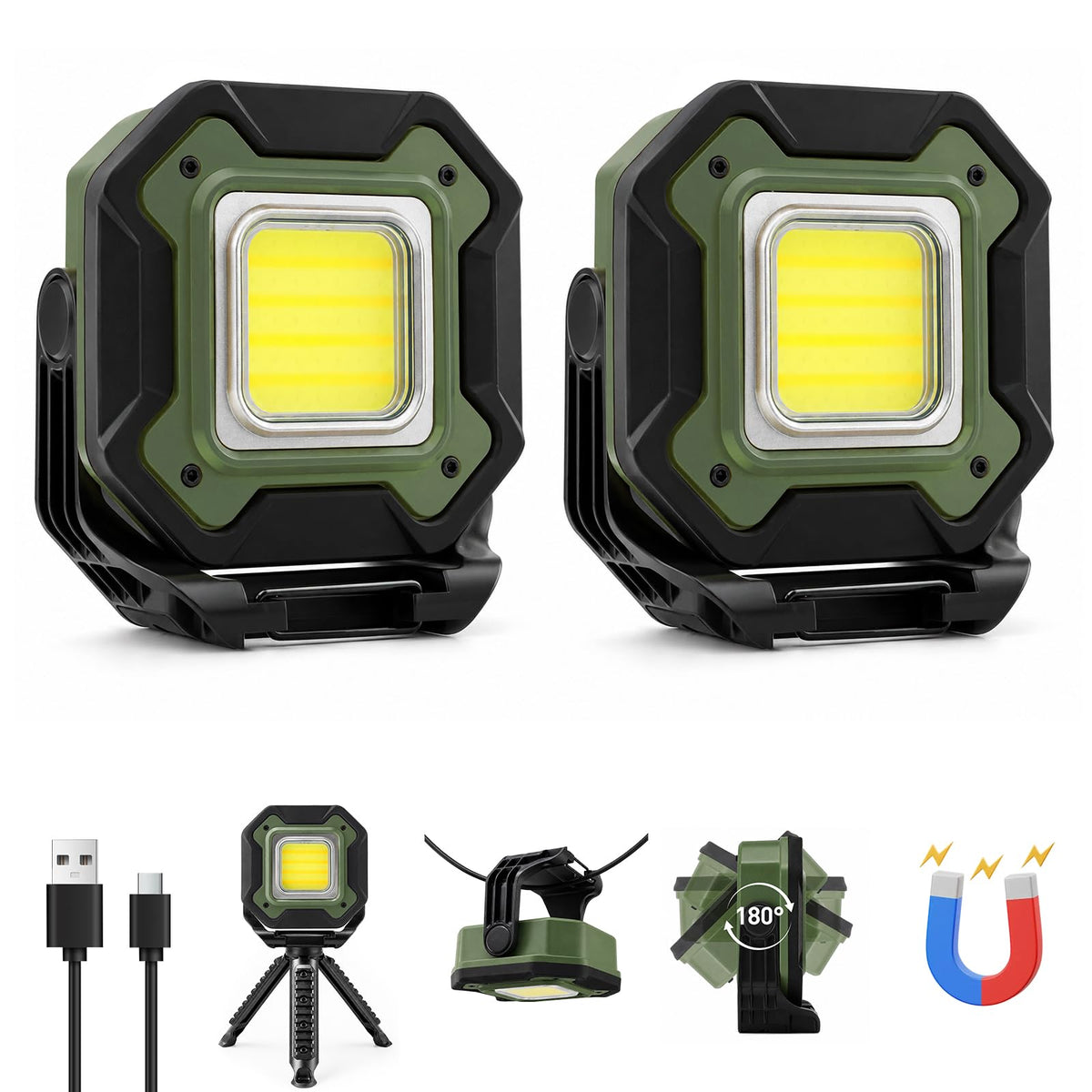 2-Pack 6000mAh Magnetic LED Work Light S695926