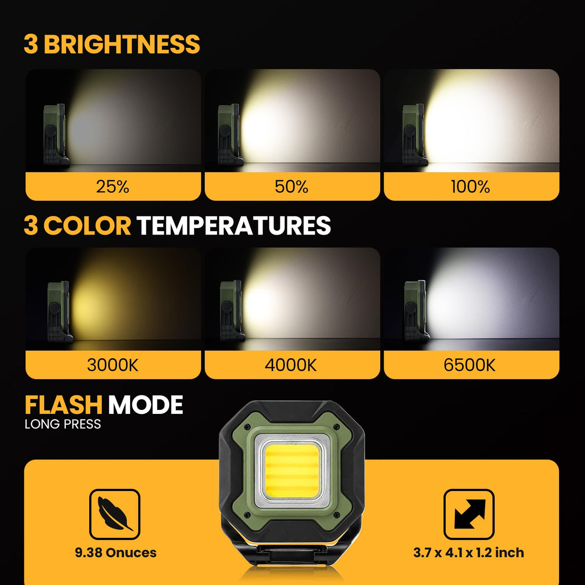 2-Pack 6000mAh Magnetic LED Work Light S695926