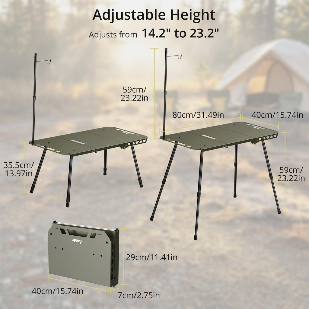 Adjustable Aluminum Folding Camping Table W305514