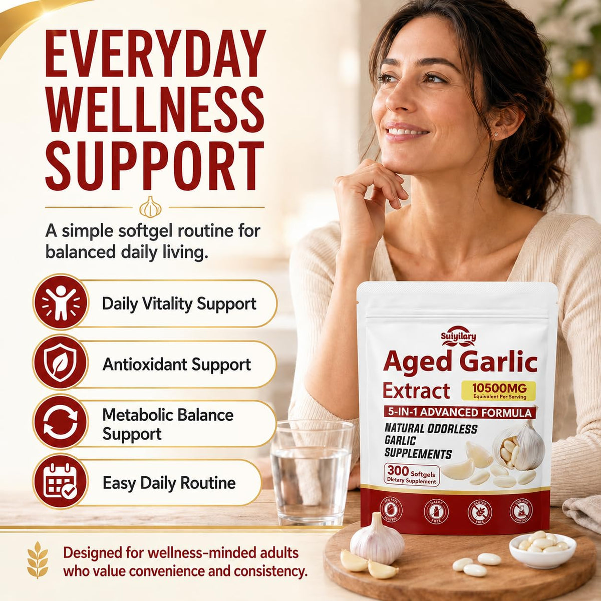Aged Garlic Extract Supplements, 300 Softgels B54010