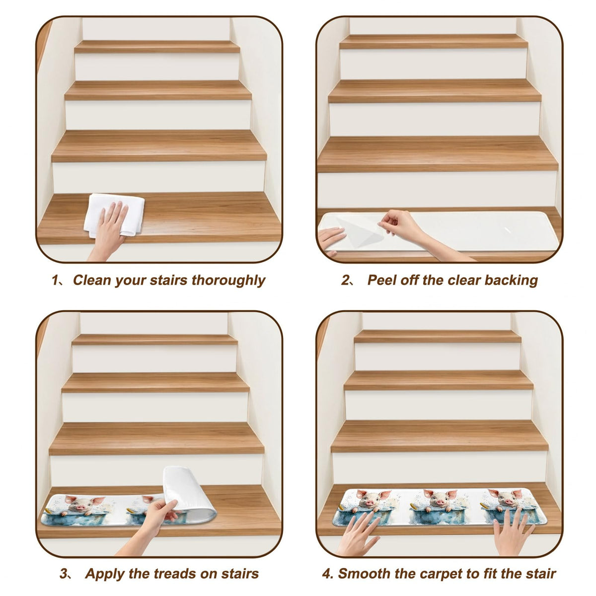 Non Slip Carpet Stair Treads 7 Pack 8"x30" J9250