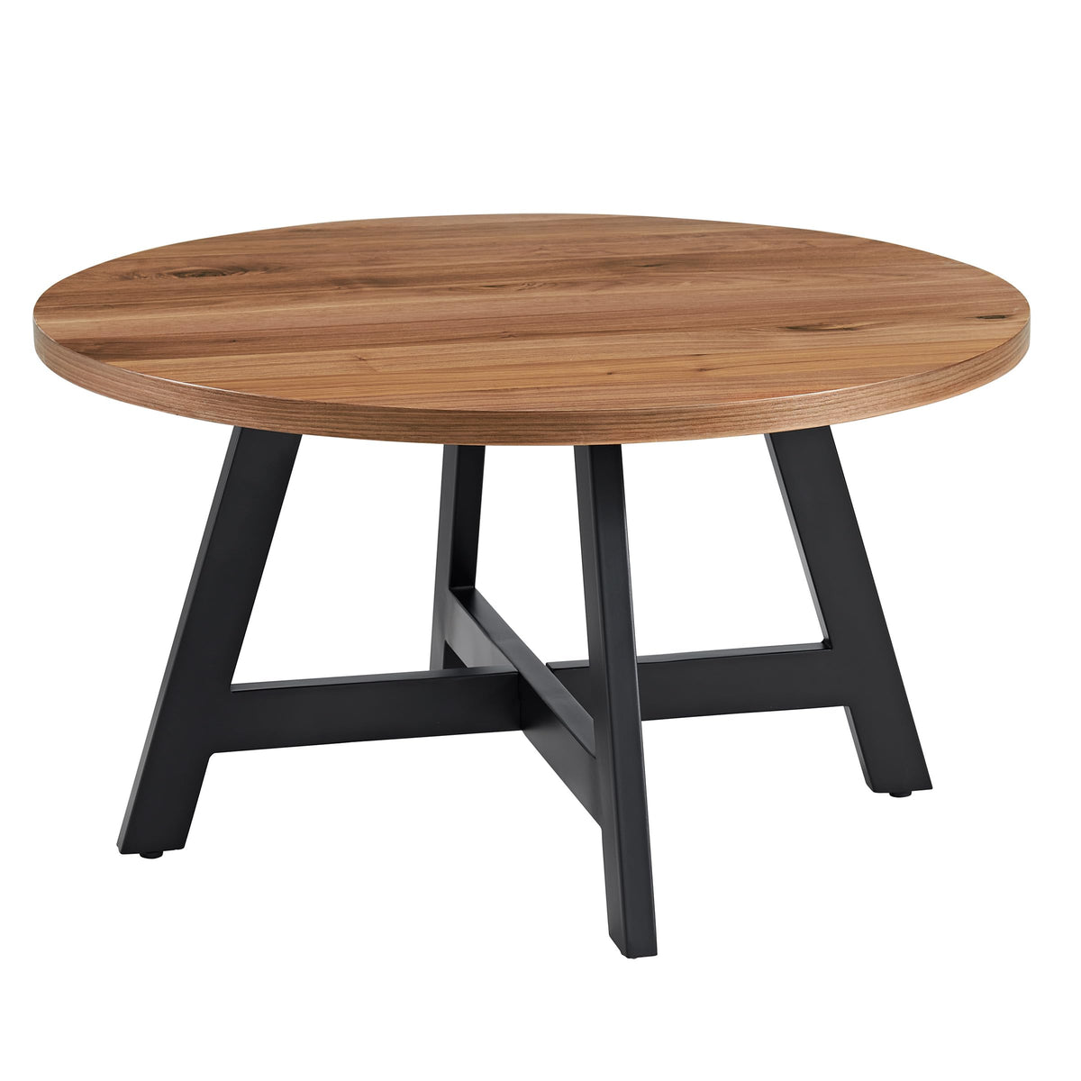 Round Wood Top Metal Base Coffee Table G7097