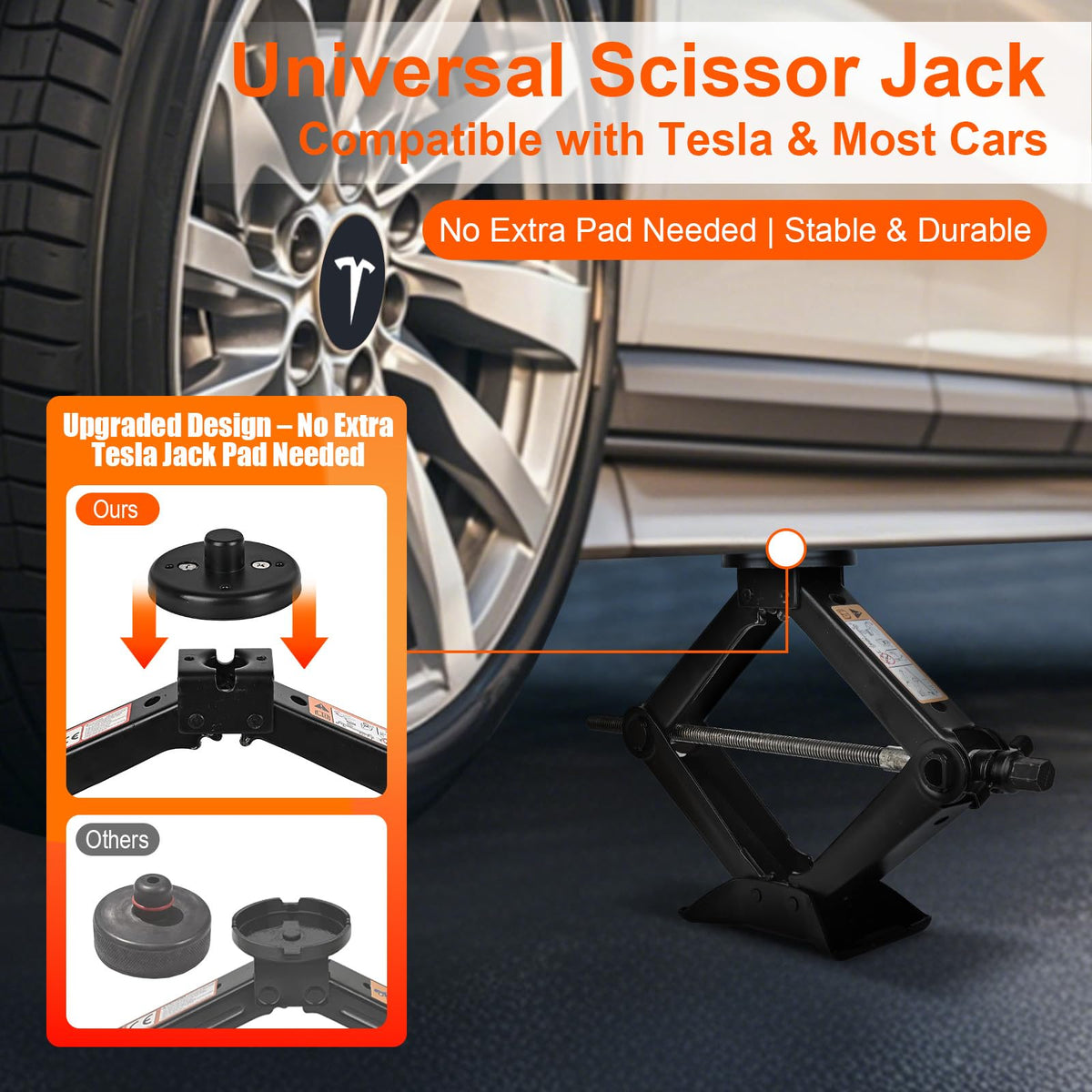 2.5 Ton Scissor Jack with Jack Pads & Tire Repair Kit S215345