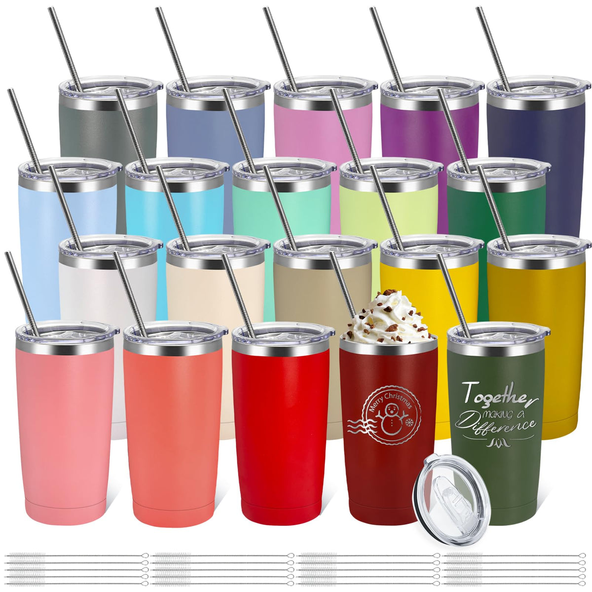 20 Pack Stainless Steel Insulated Tumbler F55653