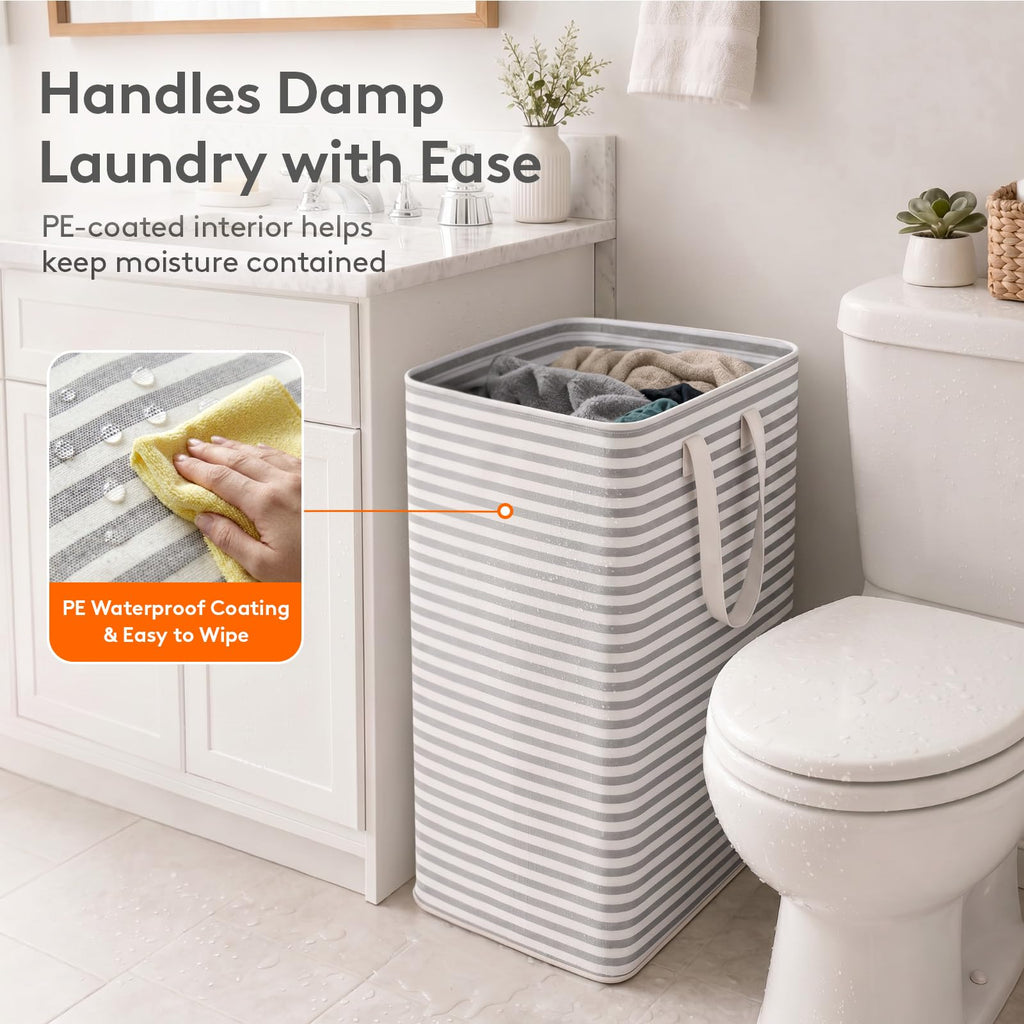 80L 2 Pack Grey Laundry Baskets Z478753