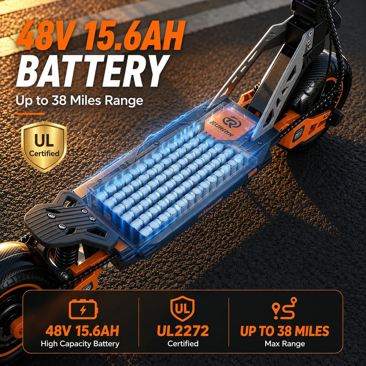 Electric Scooter 1000W Motor 31 MPH 38 Miles Range O2113
