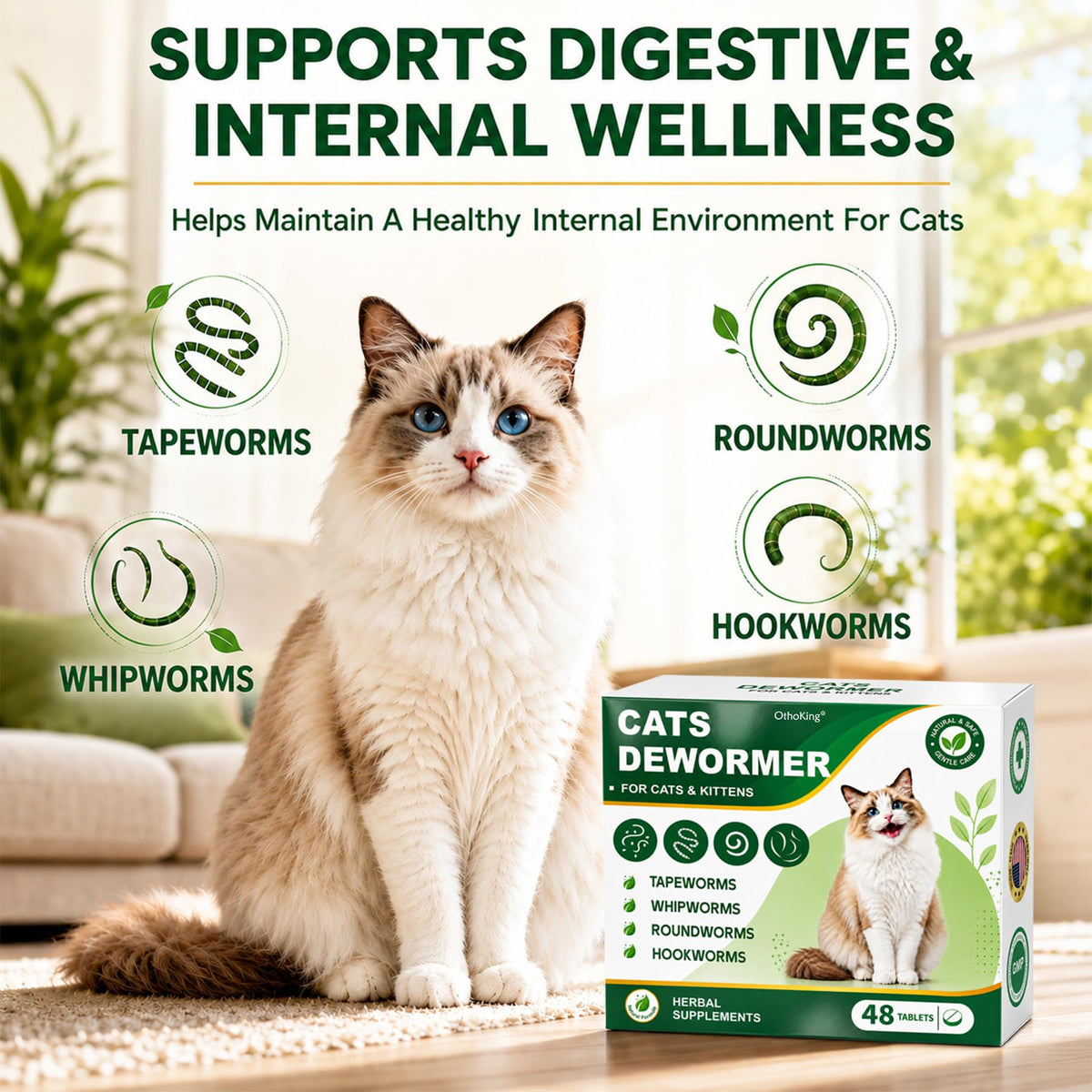 Cat Dewormer Tablet 48 Tablets U963505