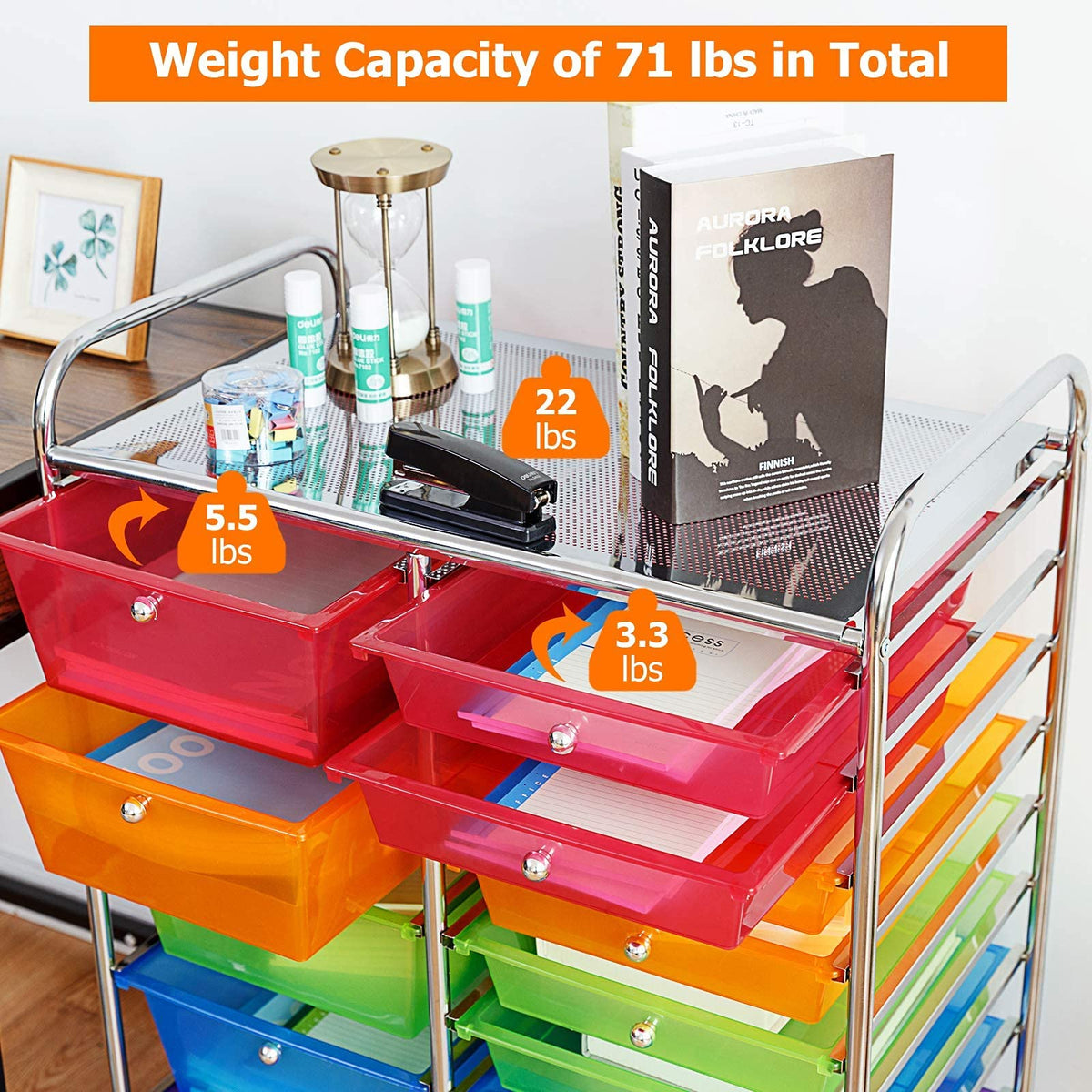 15 Drawer Rolling Storage Cart with Wheels B99954