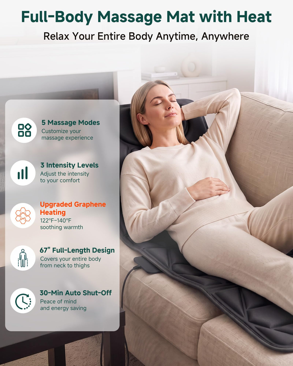 Full Body Massage Mat with Heat Q749