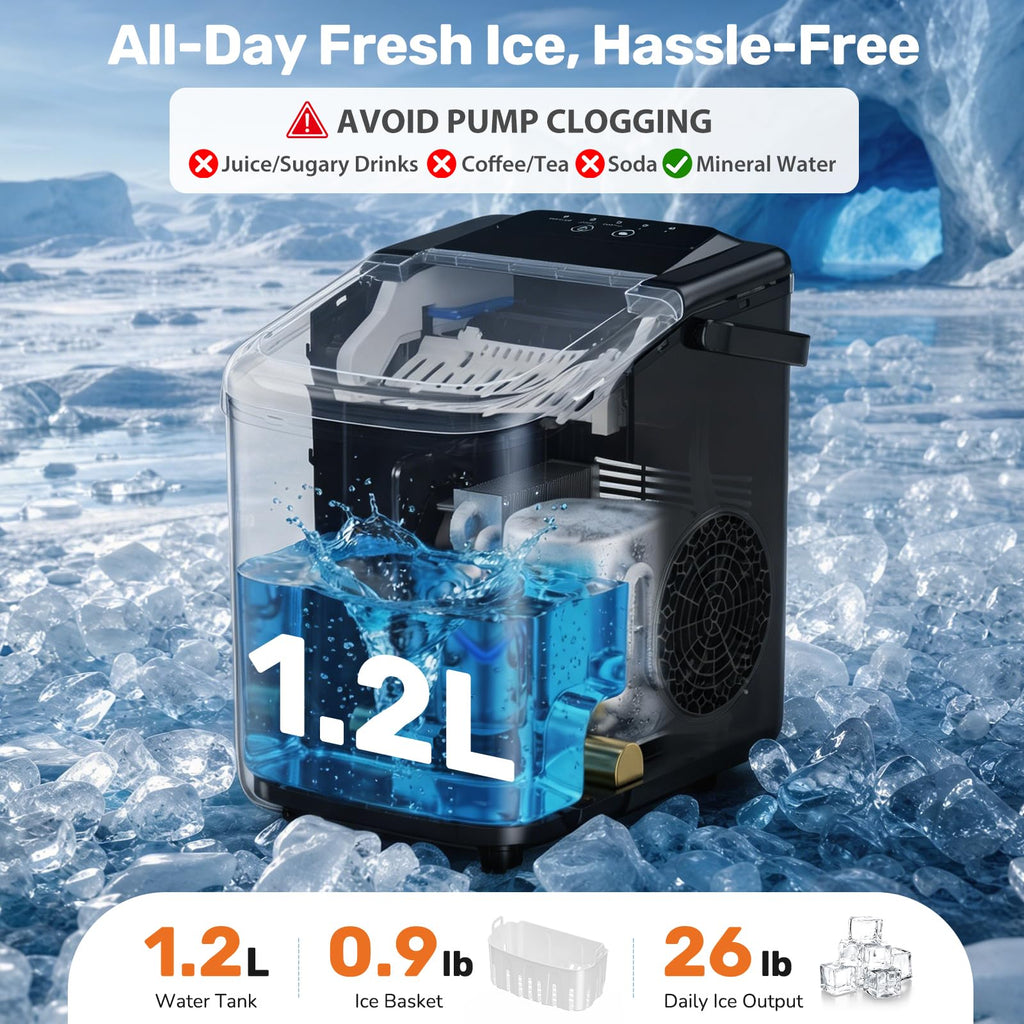 Portable Countertop Ice Maker with Scoop and Basket L85368