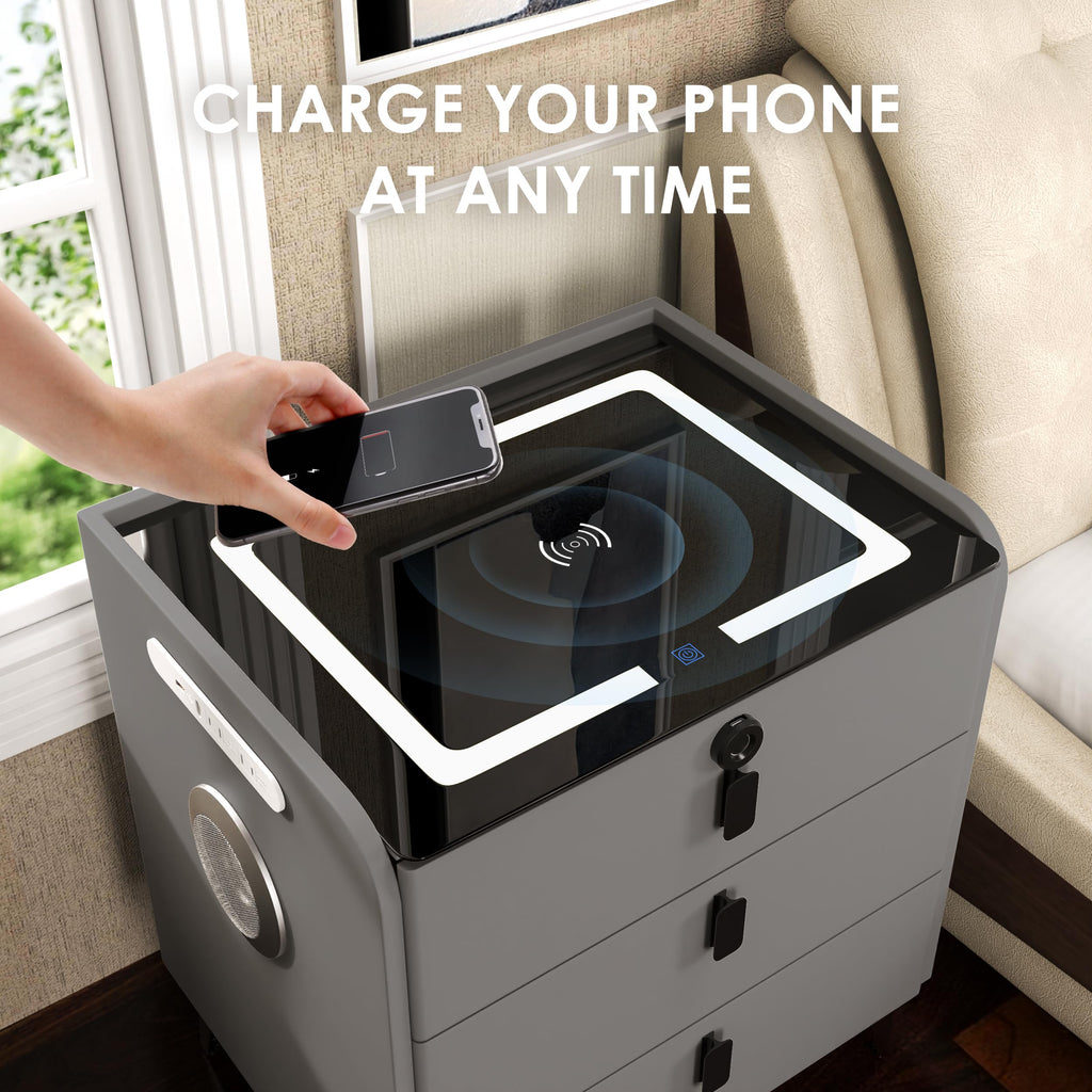 Fingerprint Lock Drawer Nightstand U366669