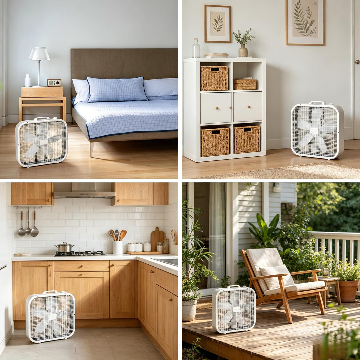 20 Inch 3 Speed Box Fan White J790711