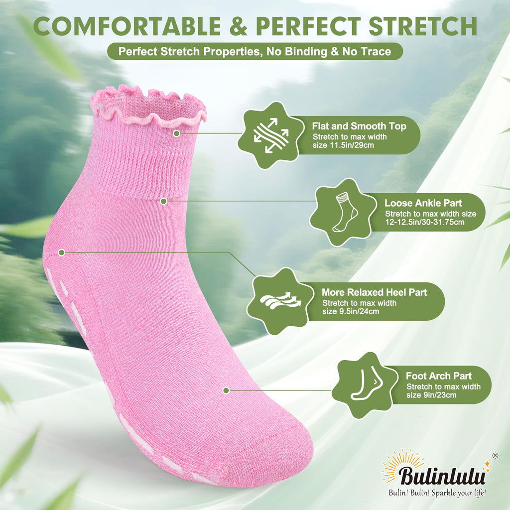 Non Slip Diabetic Socks for Women 6 Pairs Size 9-11 G815