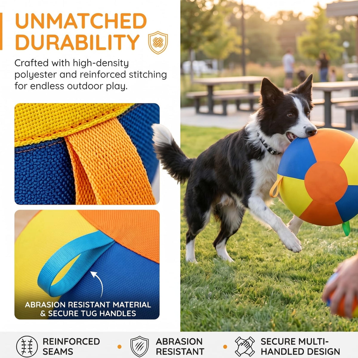 Inflatable Dog Ball with Handle Cover & Pump 18in L353923