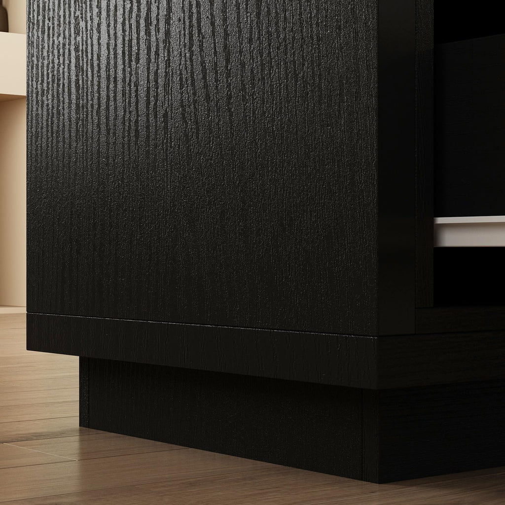 Expandable TV Stand Media Console Table with Three Drawers and Two Open Shelves H102