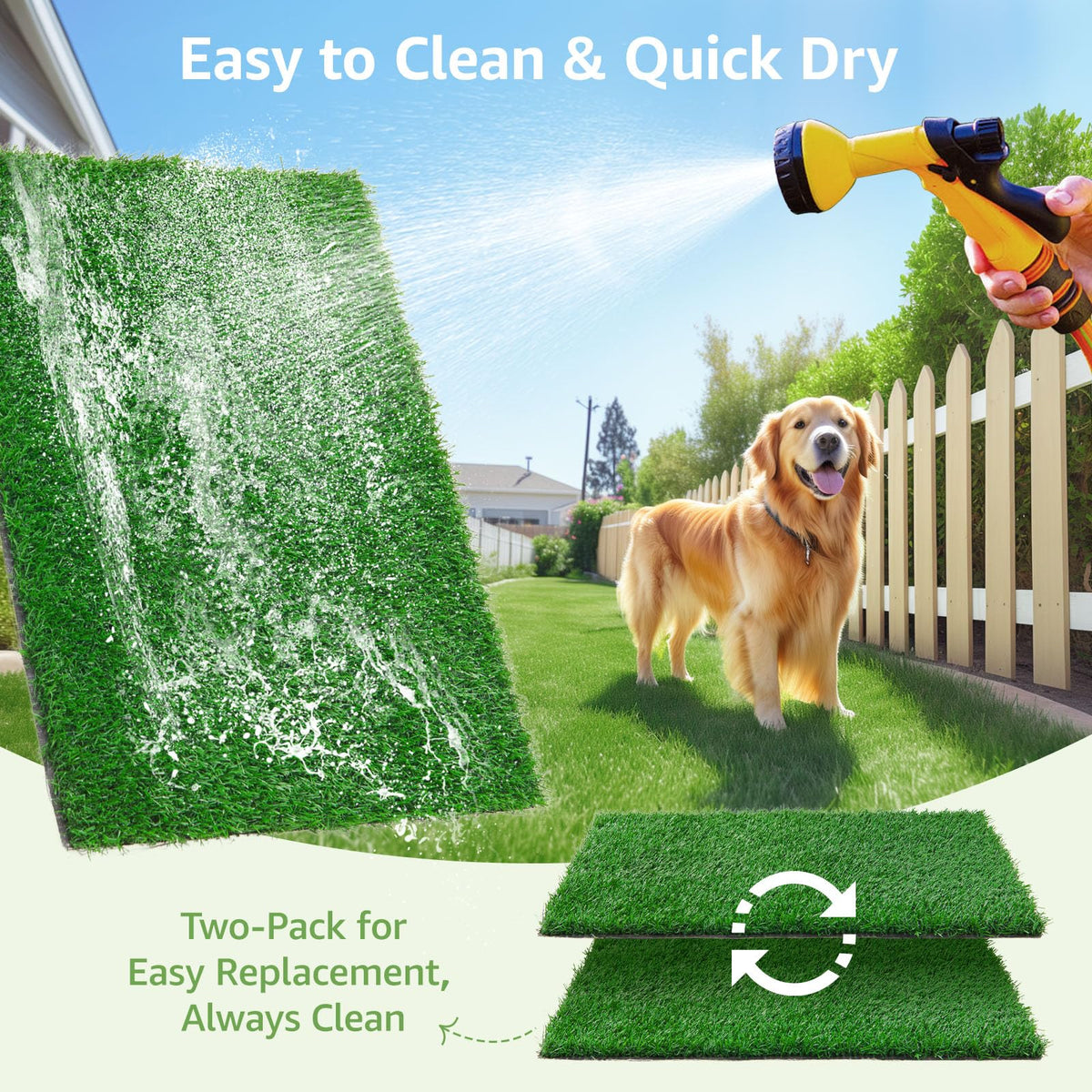 2 Pack 14x18in Artificial Grass Pee Pads J46885