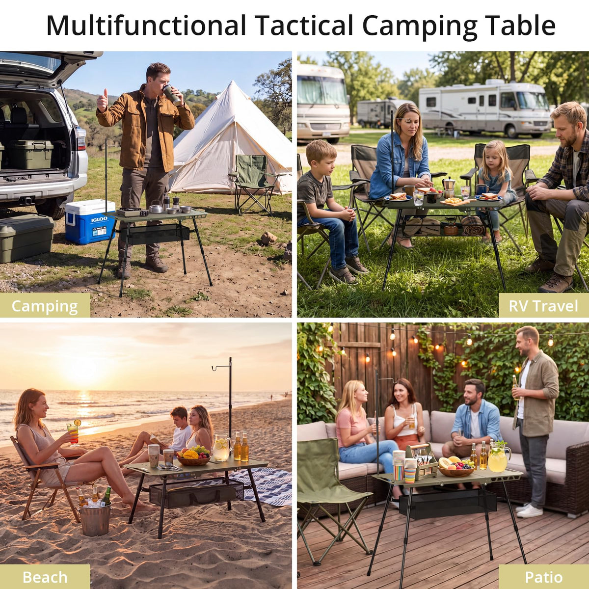 Adjustable Aluminum Folding Camping Table W305514