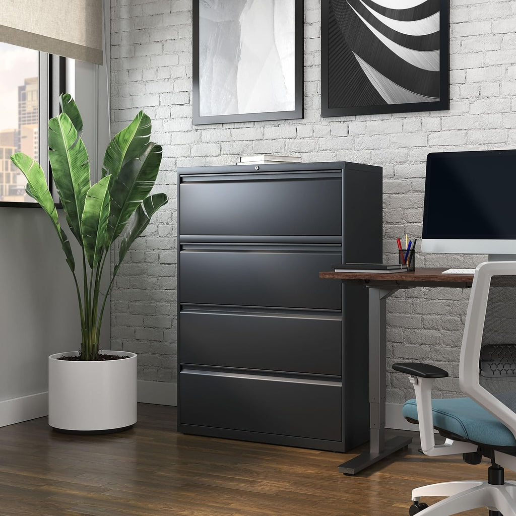 4 Drawer Black Lateral File Cabinet G8805