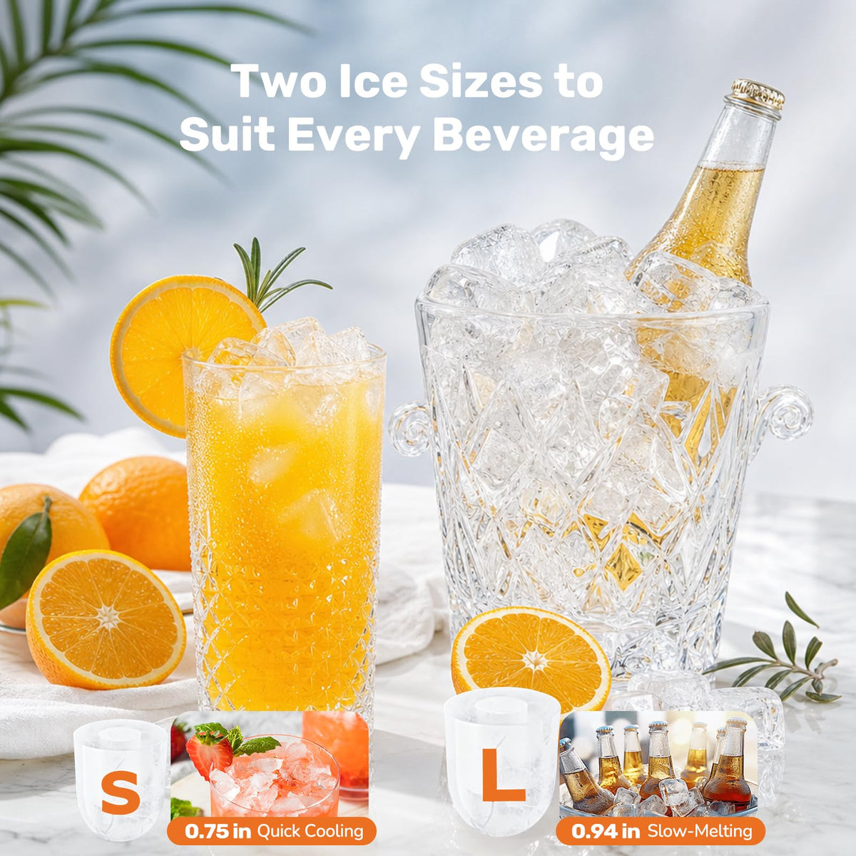 Portable Countertop Ice Maker with Scoop and Basket L85368