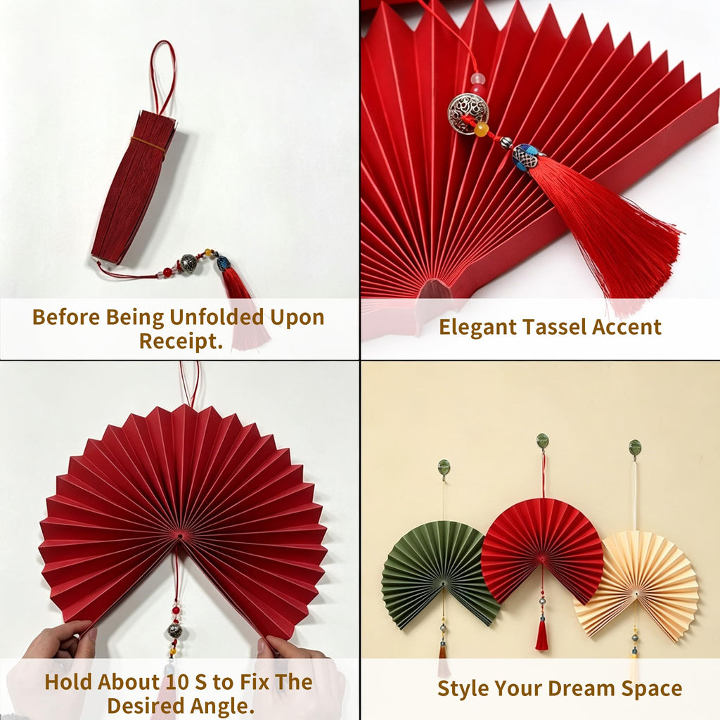 Folding Paper Fan Burnt Orange 39" X4860