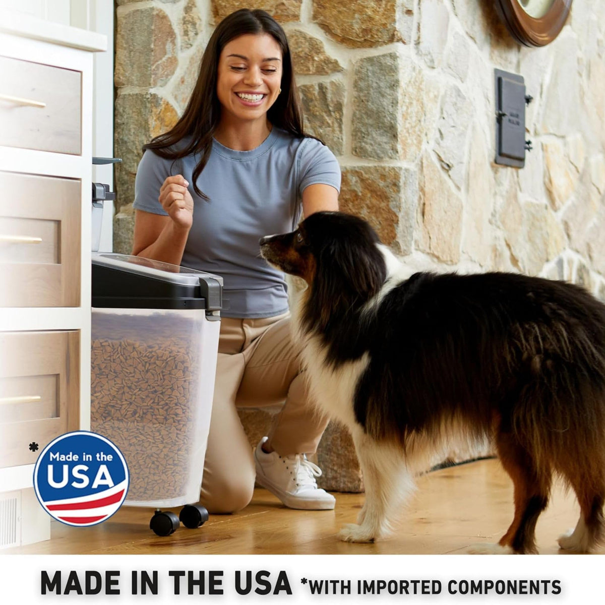 Airtight Dog Food Storage Container with Treat Container and Scoop A45302