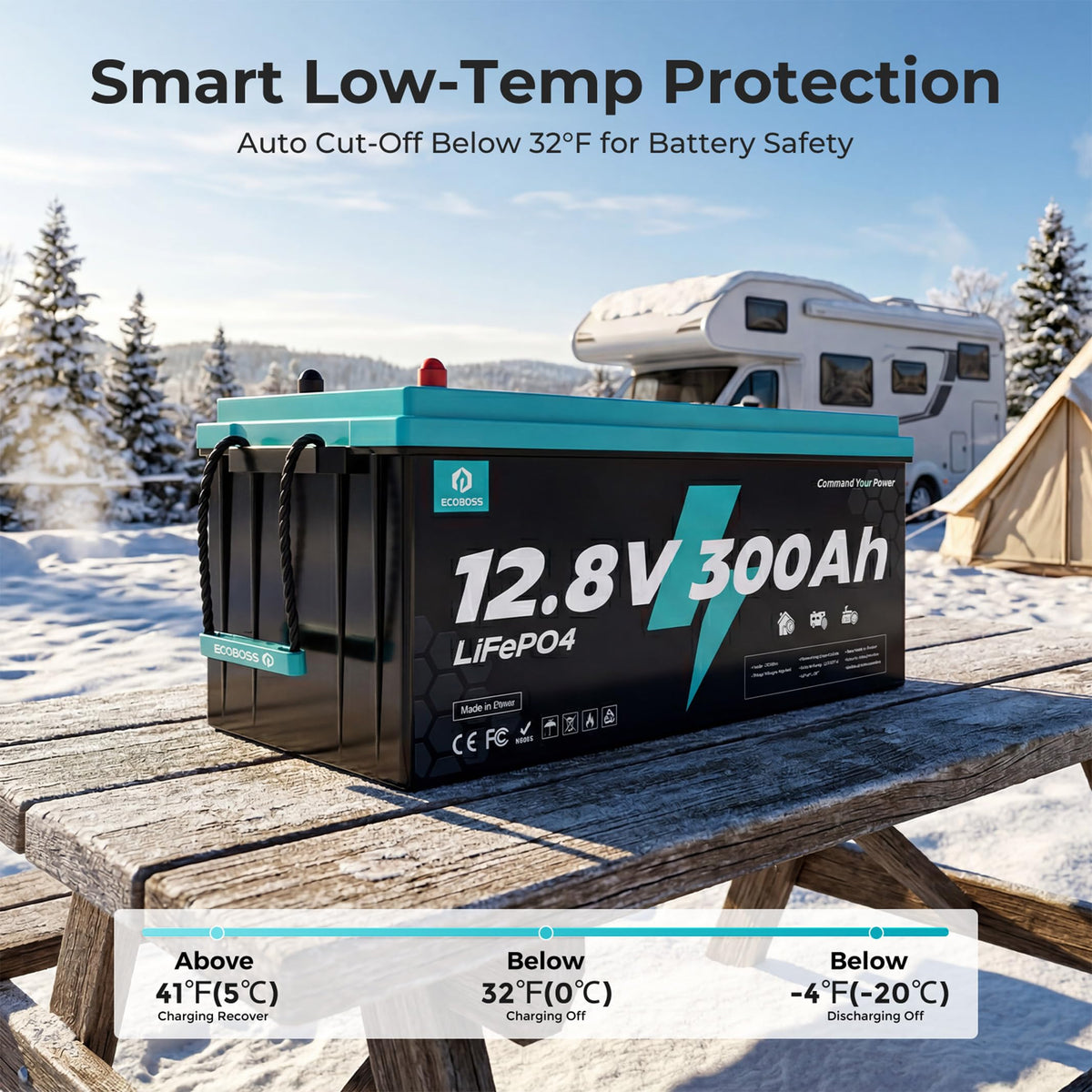 12V 300Ah LiFePO4 Deep Cycle Lithium Battery T1054