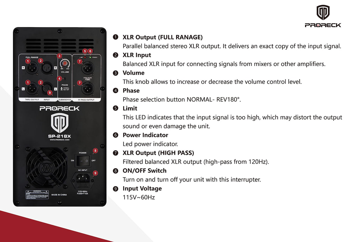 Active Powered PA DJ Subwoofer Cabinet Dual 18 inch 5000W with Class-D Amplifier, Black G88888