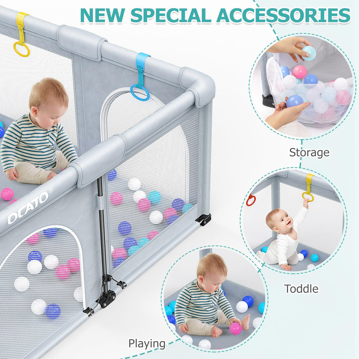 Foldable Baby Playpen 50×50 J404234