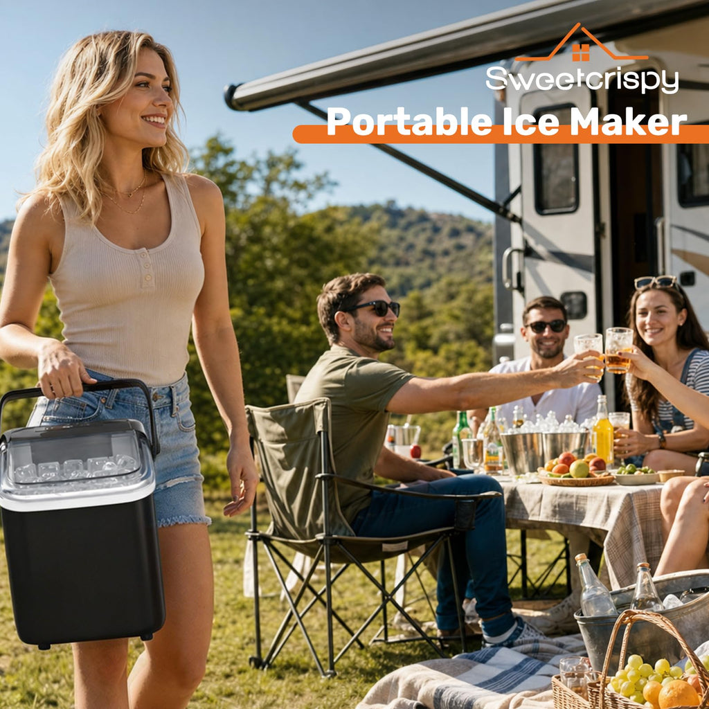 Portable Countertop Ice Maker with Scoop and Basket L85368