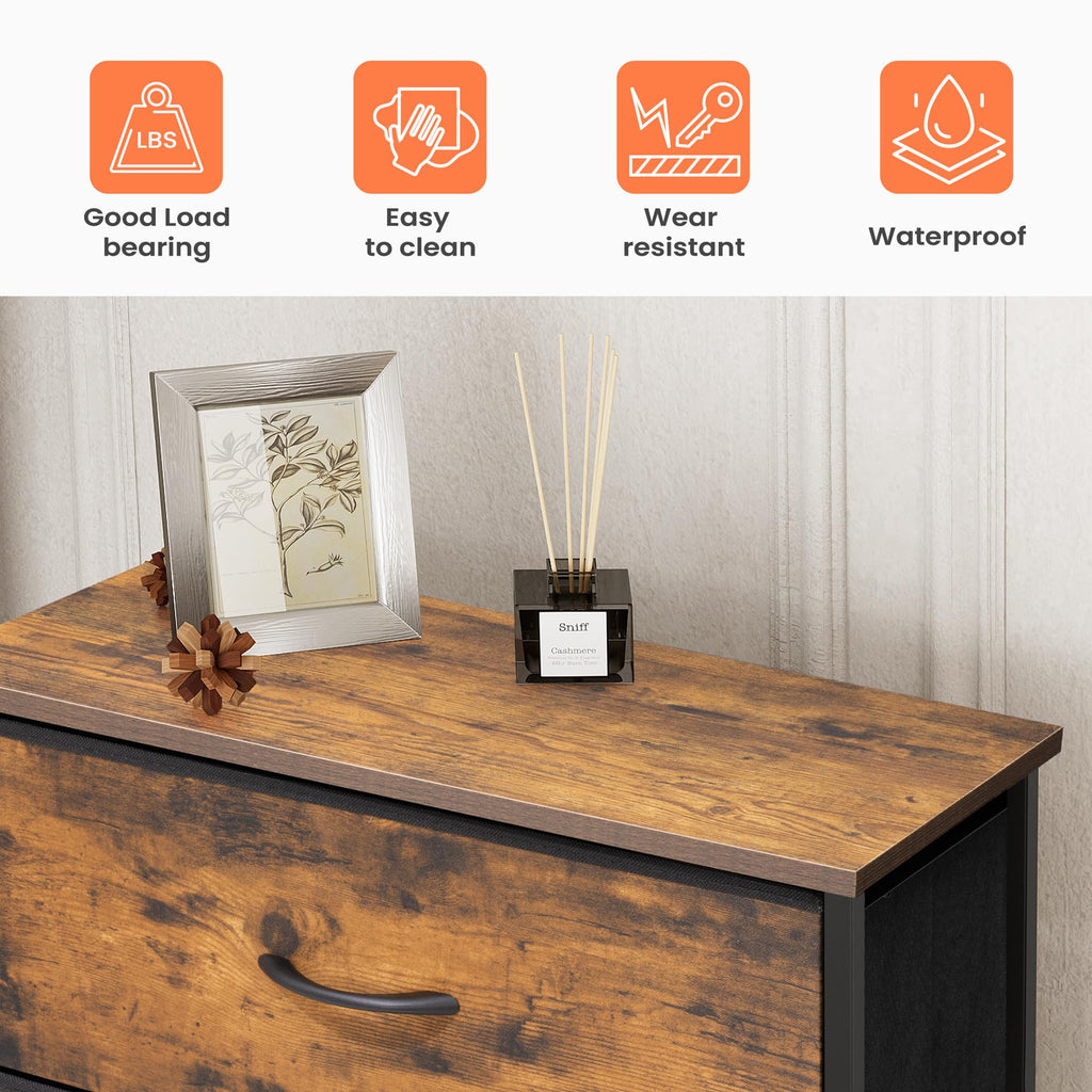 5 Drawer Fabric Dresser W9902