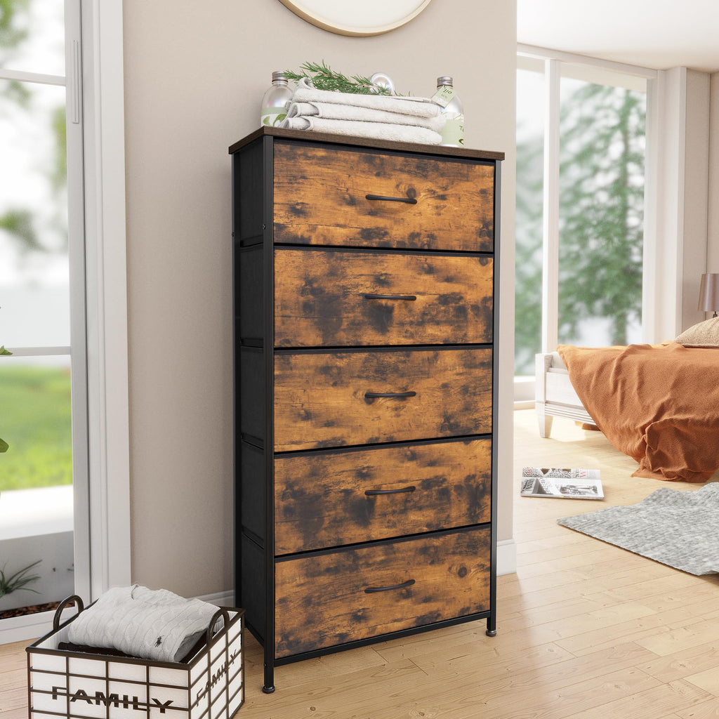 5 Drawer Fabric Dresser W9902