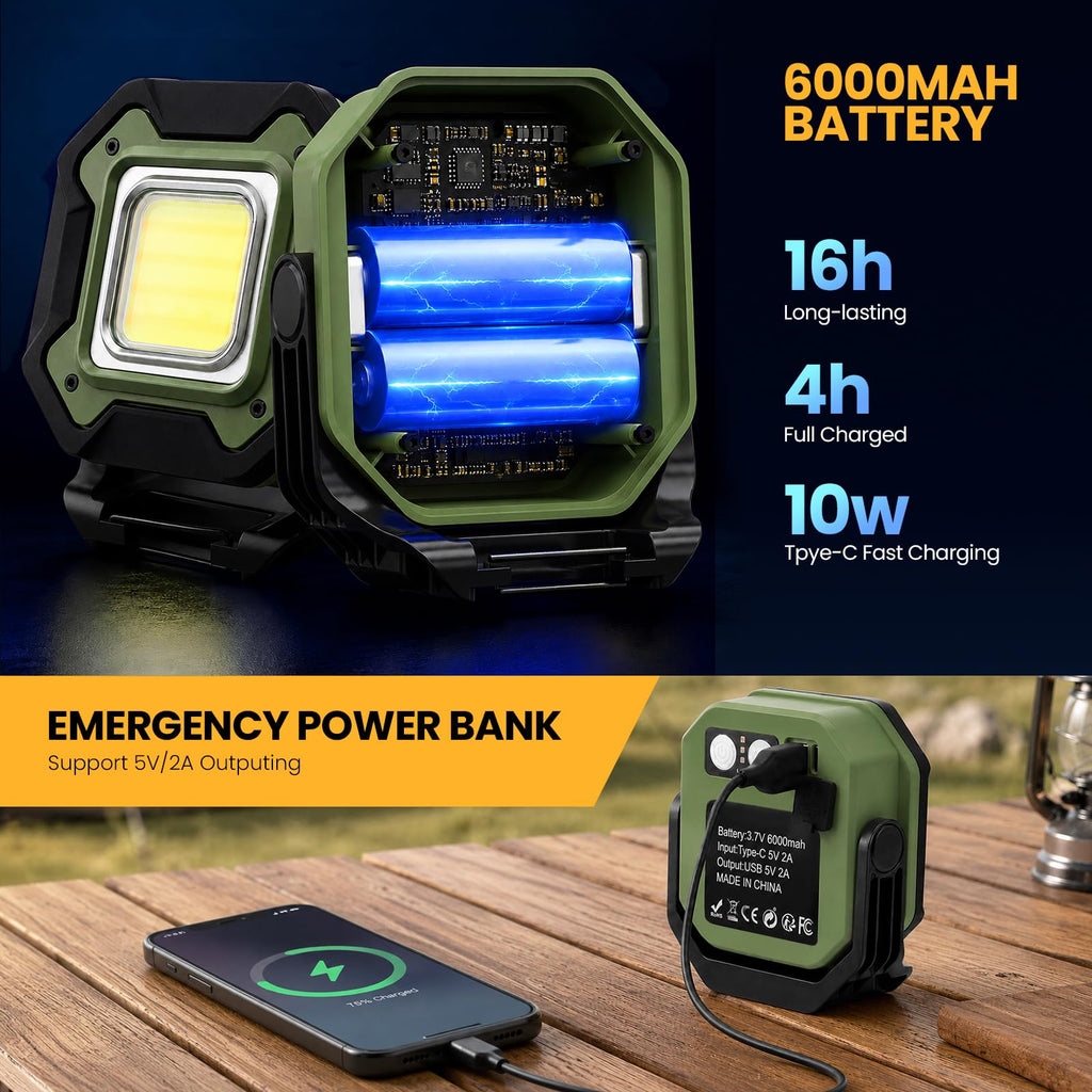 2-Pack 6000mAh Magnetic LED Work Light S695926