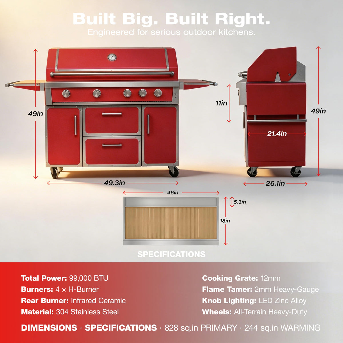 49" 99,000 BTU Stainless Steel Gas Grill W80705
