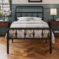 16 Inch Twin Metal Platform Bed with Headboard and Footboard K3318