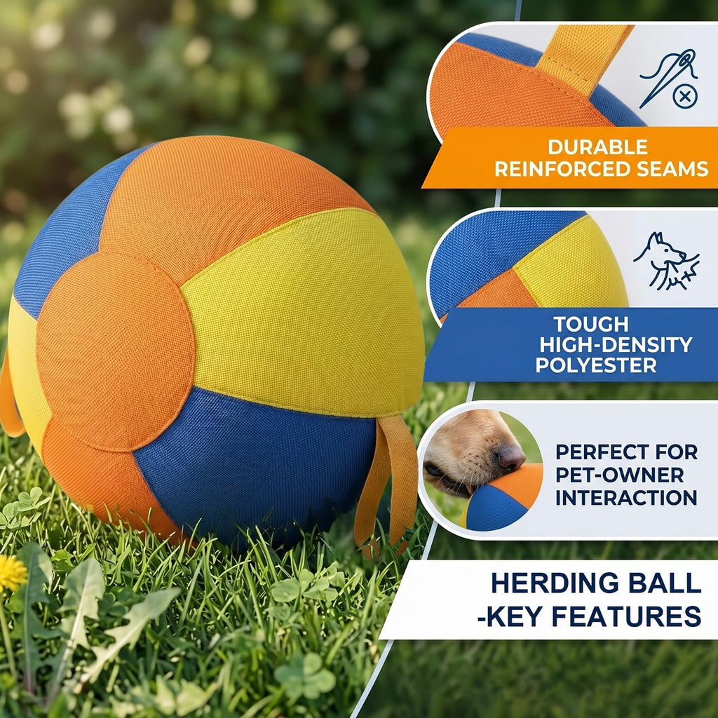 Inflatable Dog Ball with Handle Cover & Pump 18in L353923