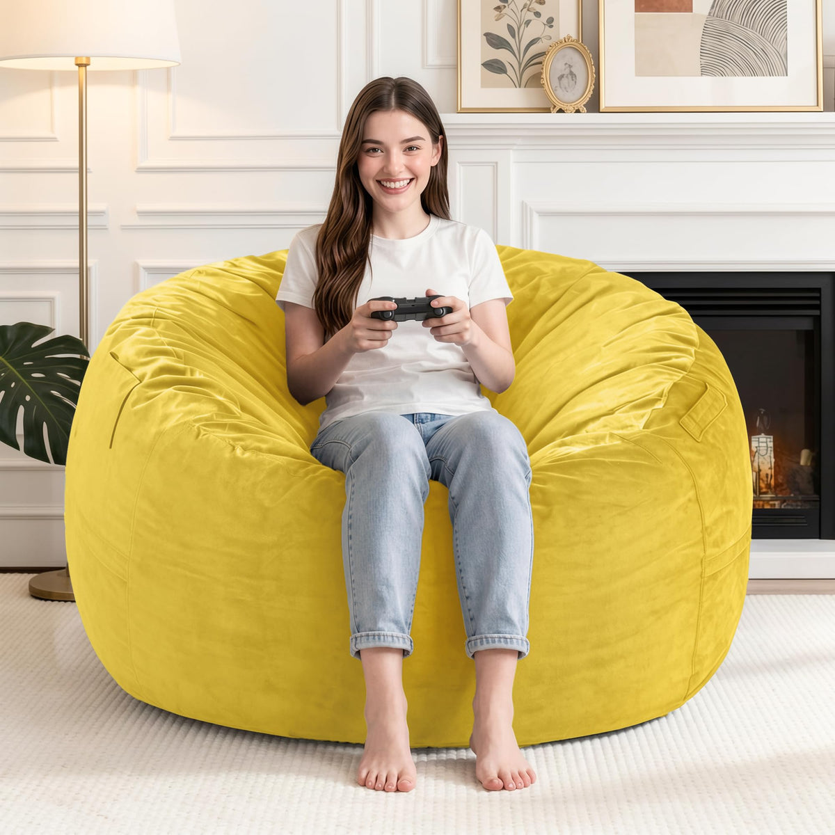 3FT Bean Bag Chair with Washable Cover X280