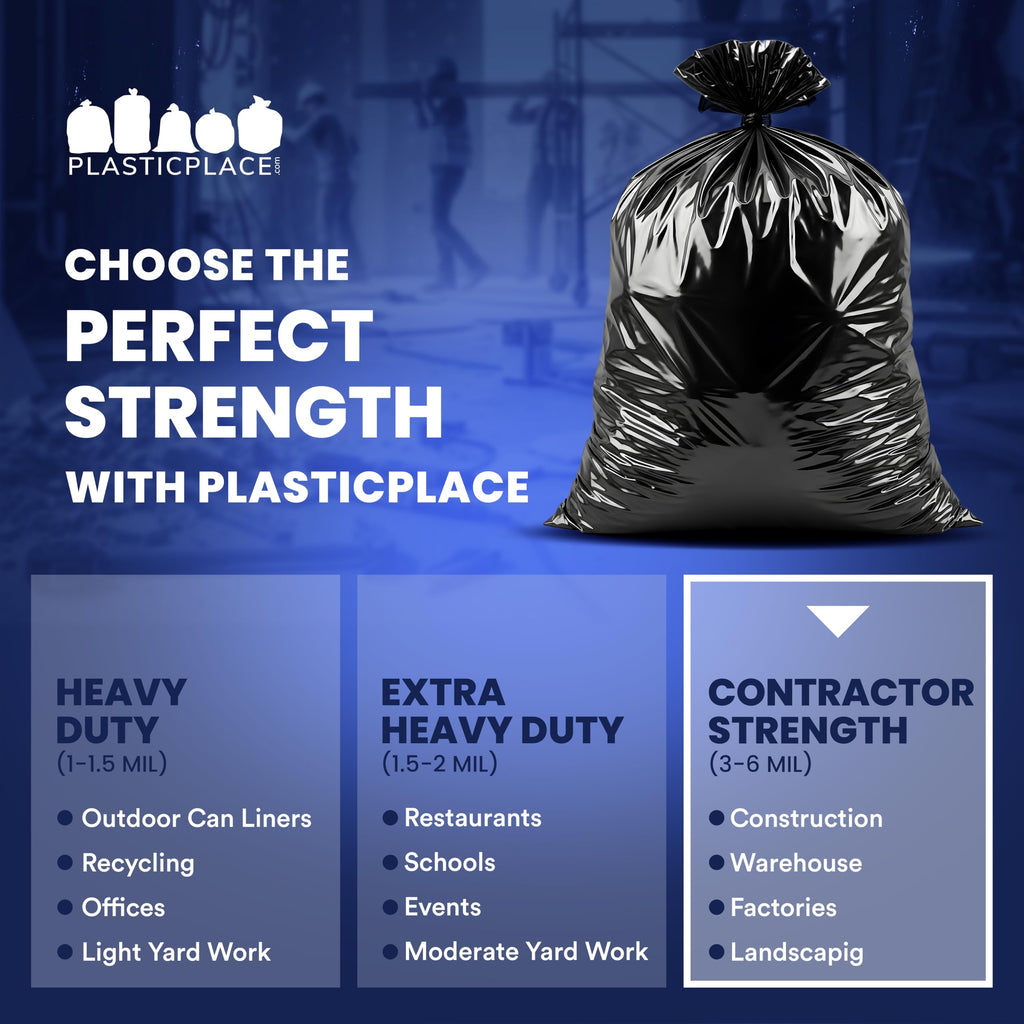 Black Heavy Duty 40-45 Gallon Trash Bags 3.0 Mil 50 Count Q521