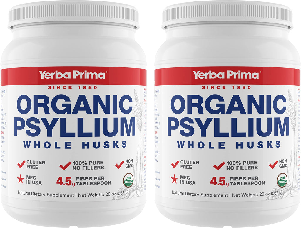 Organic Whole Psyllium Husks Fiber 20 oz Pack of 2 L419123