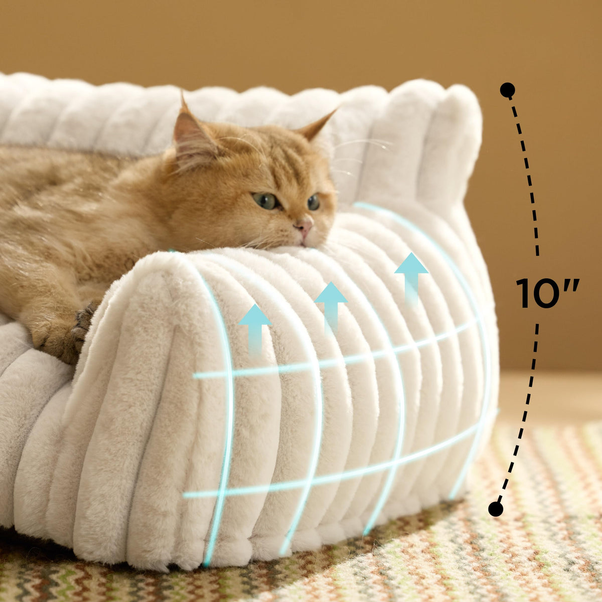 Cream Cat Couch O31444