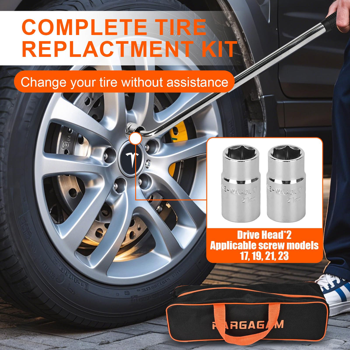 2.5 Ton Scissor Jack with Jack Pads & Tire Repair Kit S215345