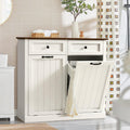 Double Laundry Hamper Cabinet with 2 Drawer X79559