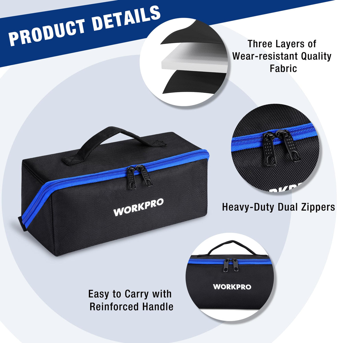 10" Zipper Tool Pouch, 3 Pack F1804
