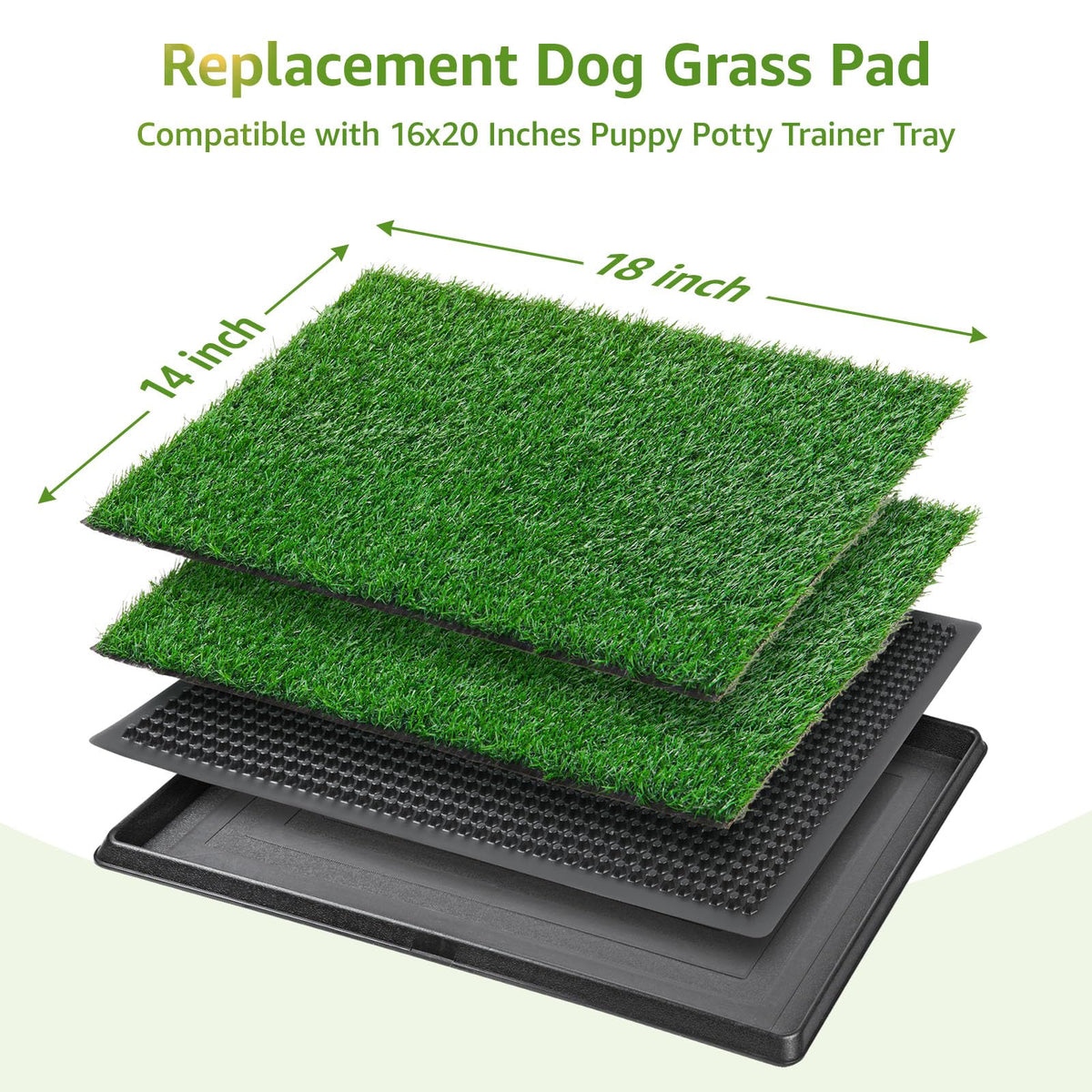 2 Pack 14x18in Artificial Grass Pee Pads J46885