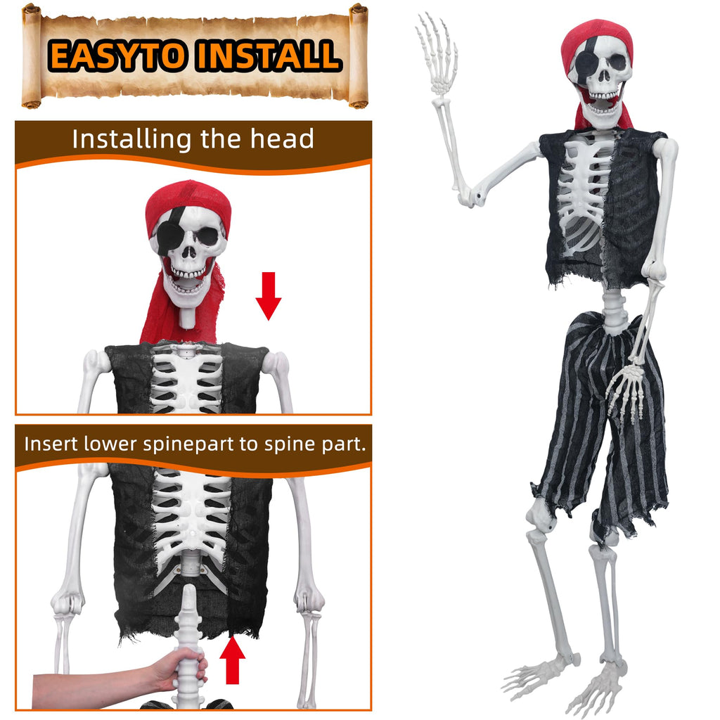5.4ft Posable Life Size Skeleton with Movable Joints H270302