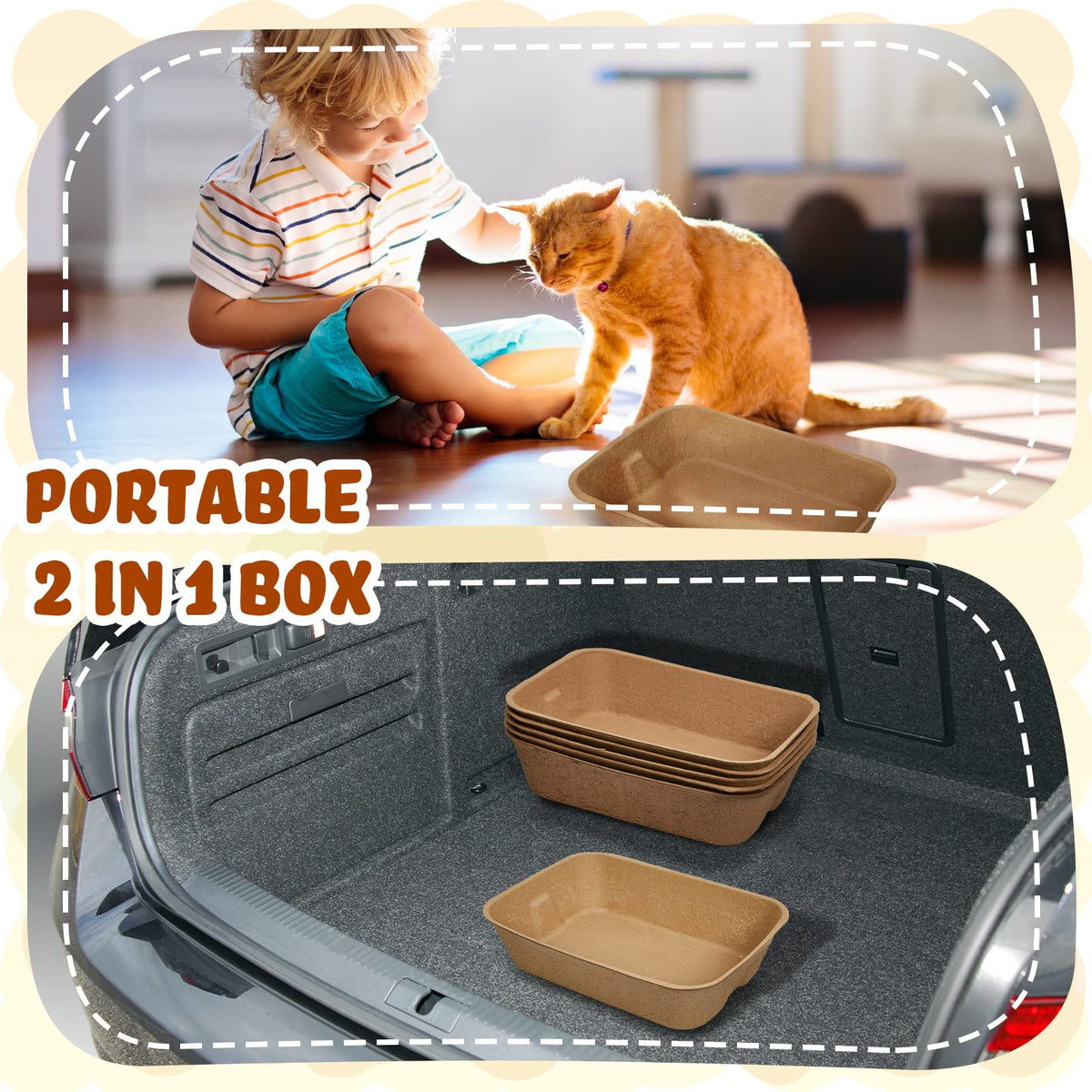 15 Pack Disposable Cat Litter Box Large Q869