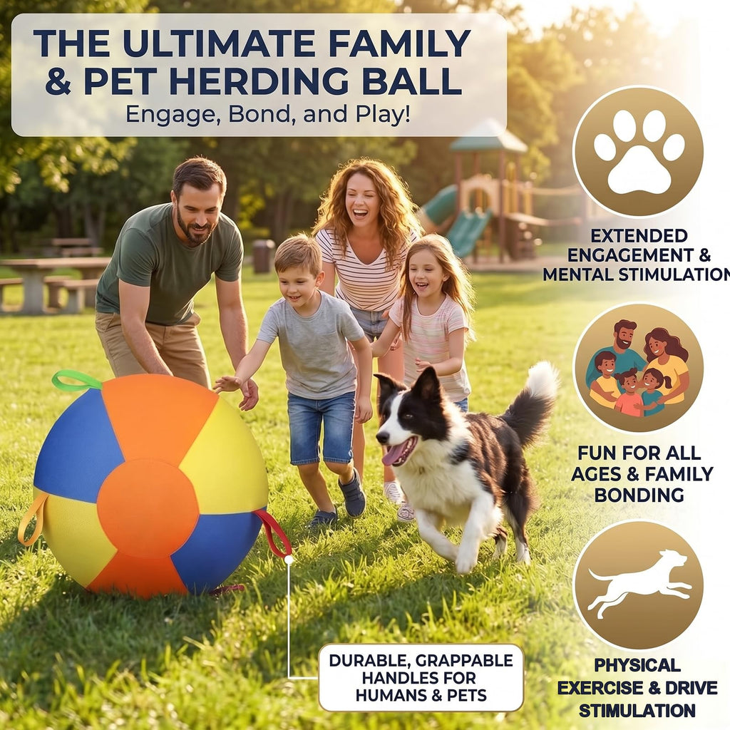 Inflatable Dog Ball with Handle Cover & Pump 18in L353923