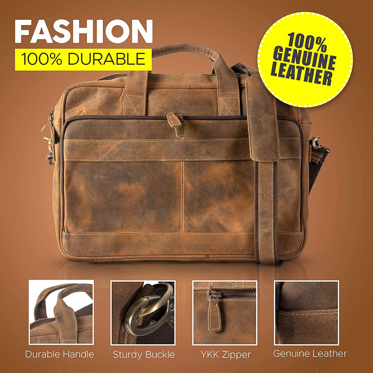 18 Inch Leather Laptop Messenger Bag L3101
