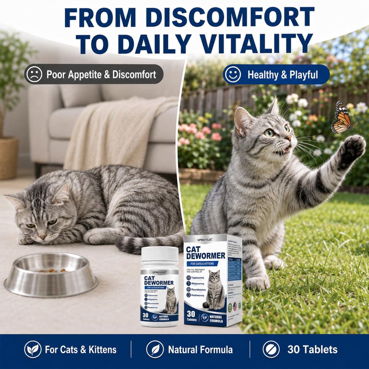 Dewormer for Cats & Kittens 30 Tablets Z788787